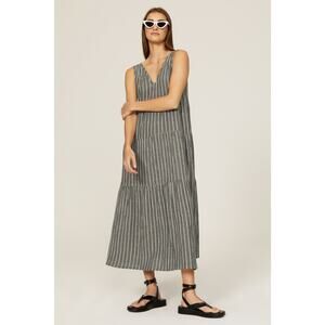 Marine Layer Corinne Double Cloth Maxi Dress in Gray, Size Small